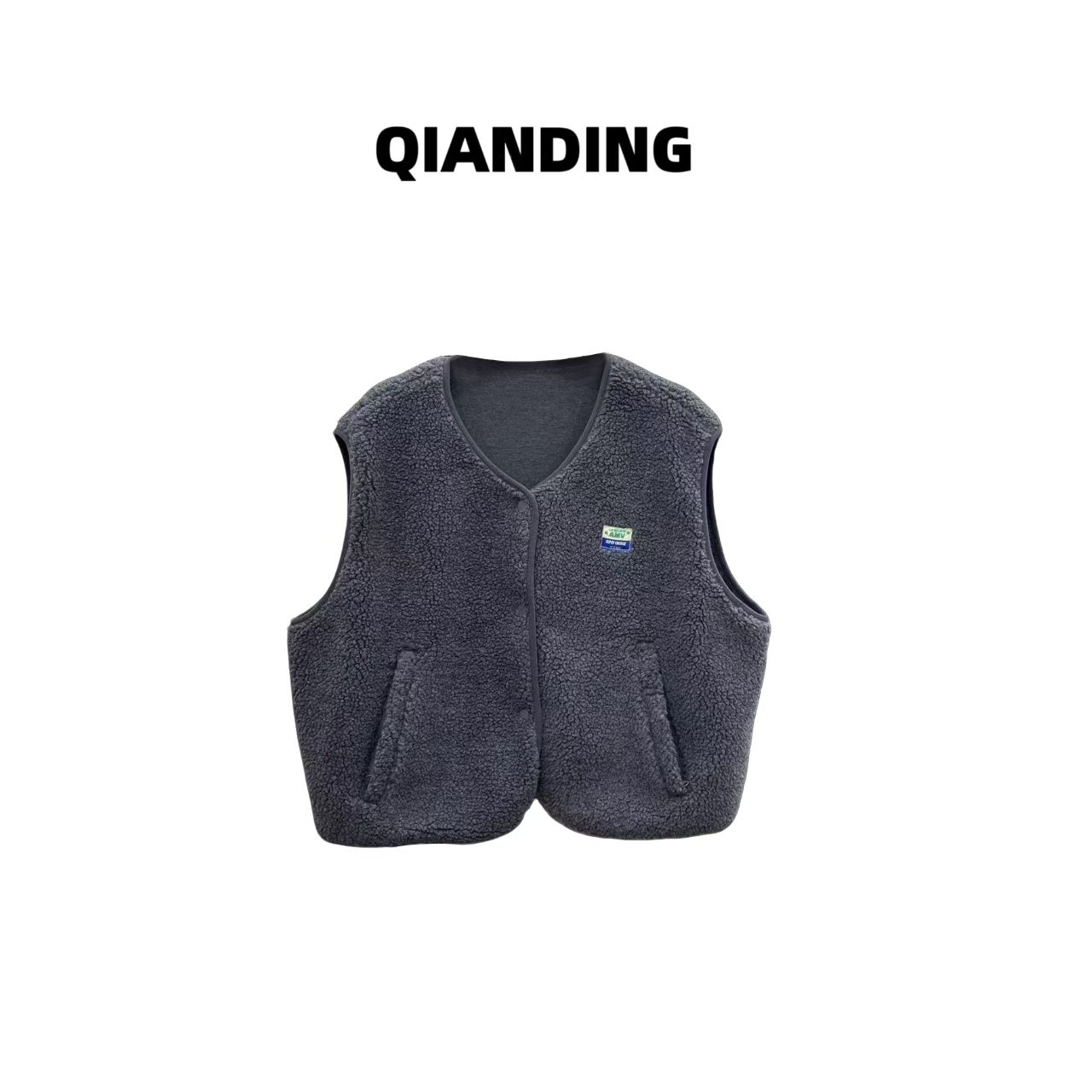 【QIANDING】【摇粒绒马甲】秋冬简约马甲253144