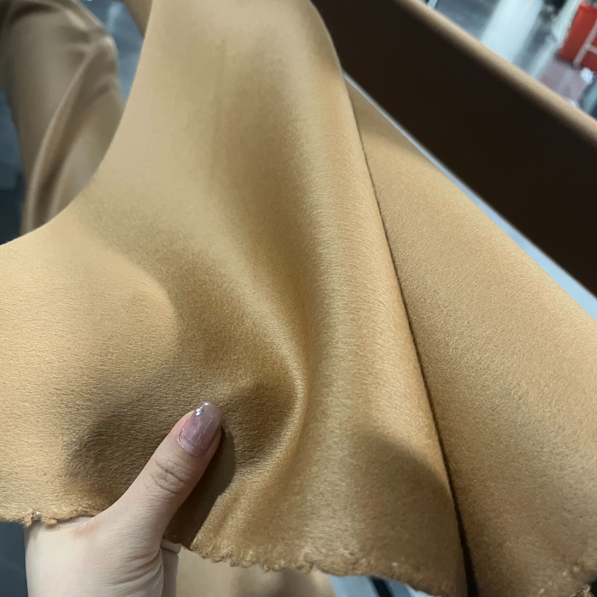 [驼色系]10%山羊绒 大衣面料 布料 量身定制大衣外套披肩 裁缝