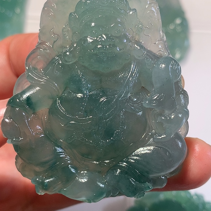 定制翡翠未镶嵌天然翡翠黄财神定金