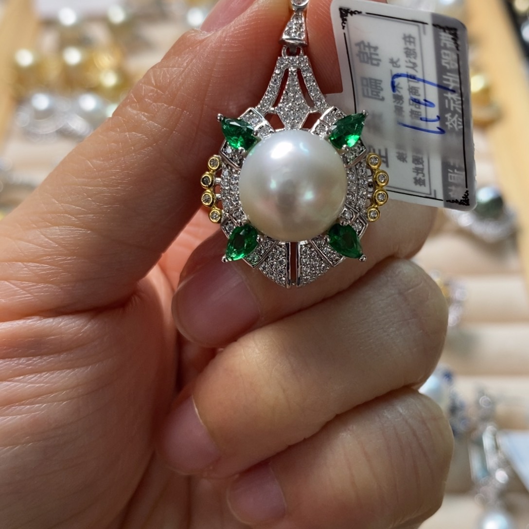 海水珍珠颈饰银S925镶嵌