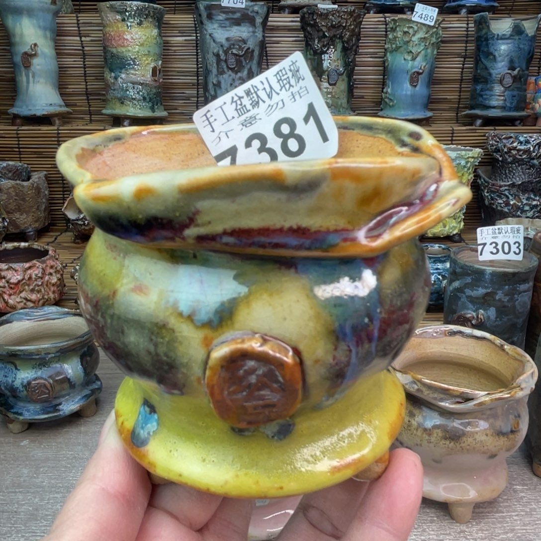 手工花盆默认瑕疵完美者勿拍