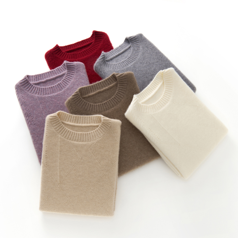 wlst7-12纯色半高领七针加厚休闲羊毛衫保暖百搭毛衣长袖宽松