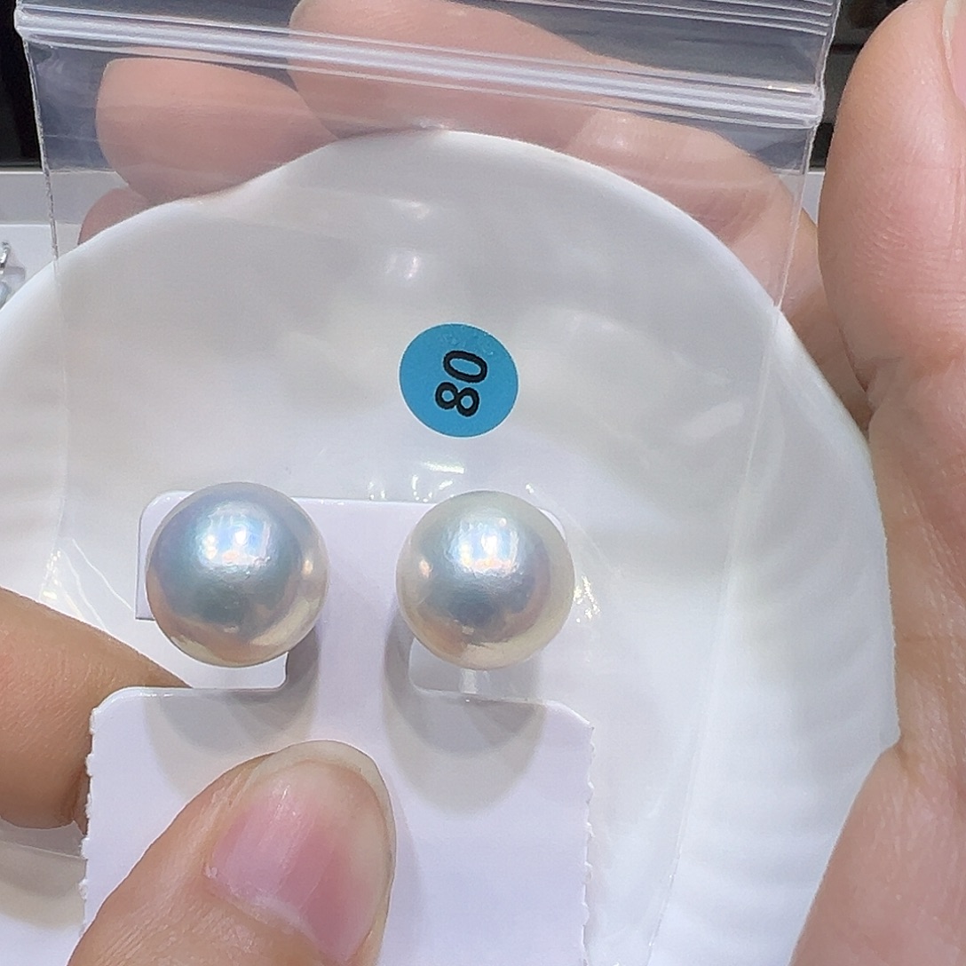 耳饰银S925镶嵌淡水珍珠