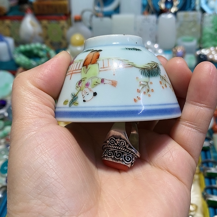 用****9青花手绘主人杯子