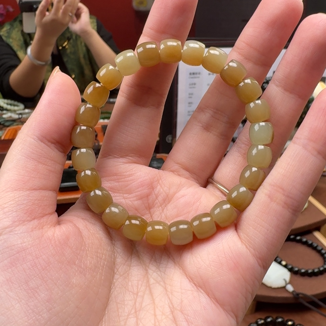 和田玉未镶嵌手链和田玉且末7/8直