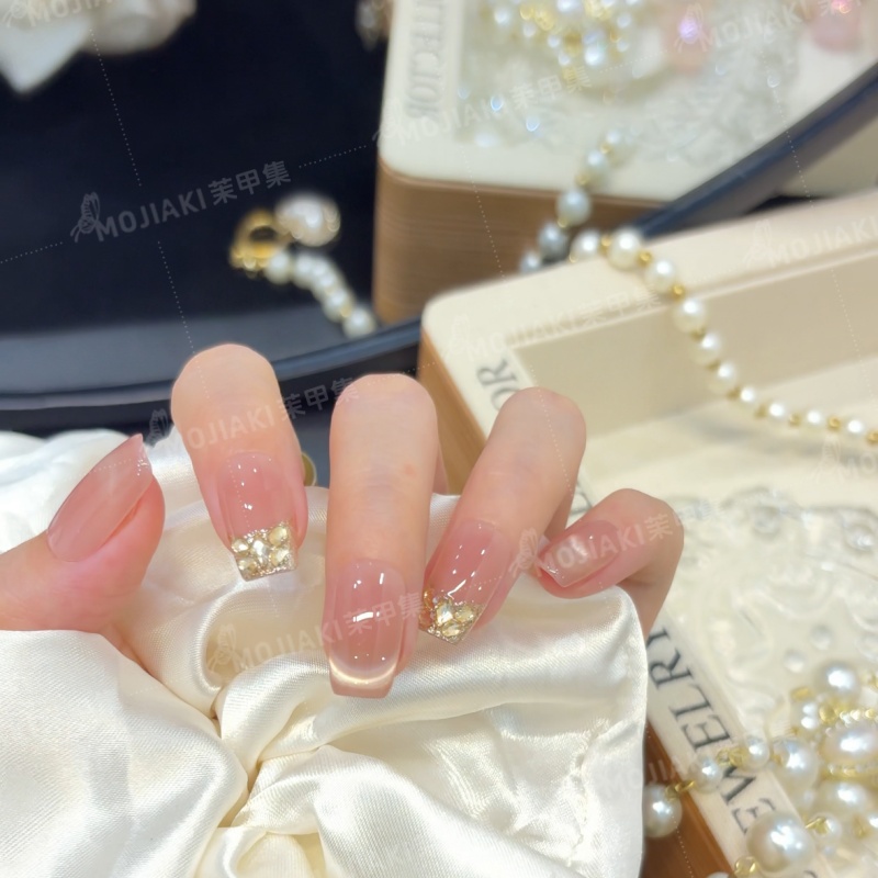 【月落星河】时尚气质猫眼纯手工冰透渐变穿戴甲