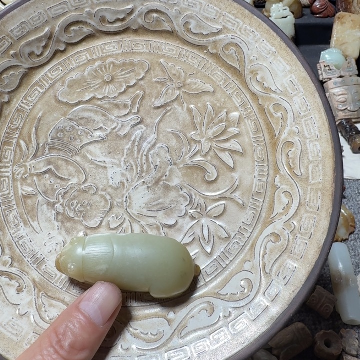 疏***山瓷片刻花瓷盘111111