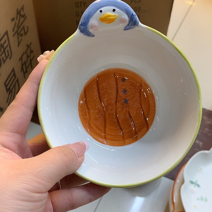 瓷小企鹅米饭碗饭碗