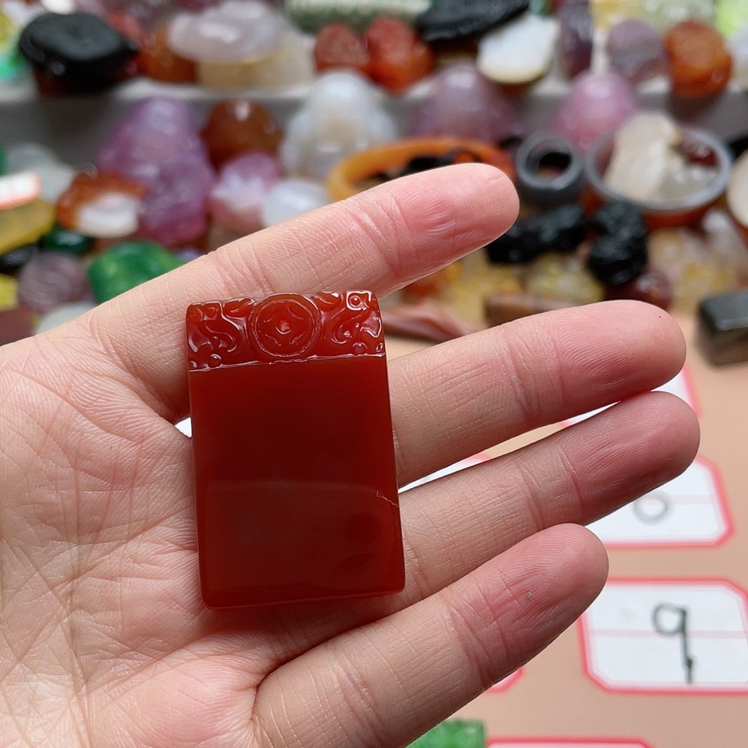 玛瑙/玉髓颈饰合金石***饼