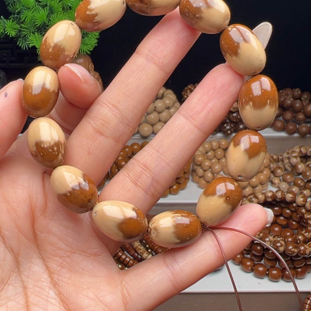 水***紫金鼠手串半实心花皮恐龙蛋