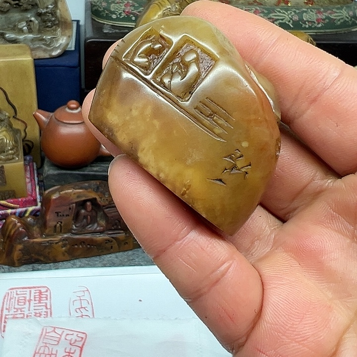 用***4昌化石印石手工制作工艺精湛