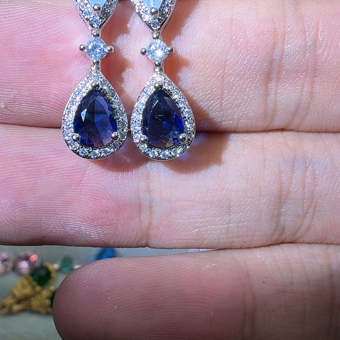 托帕石戒指银S925镶嵌