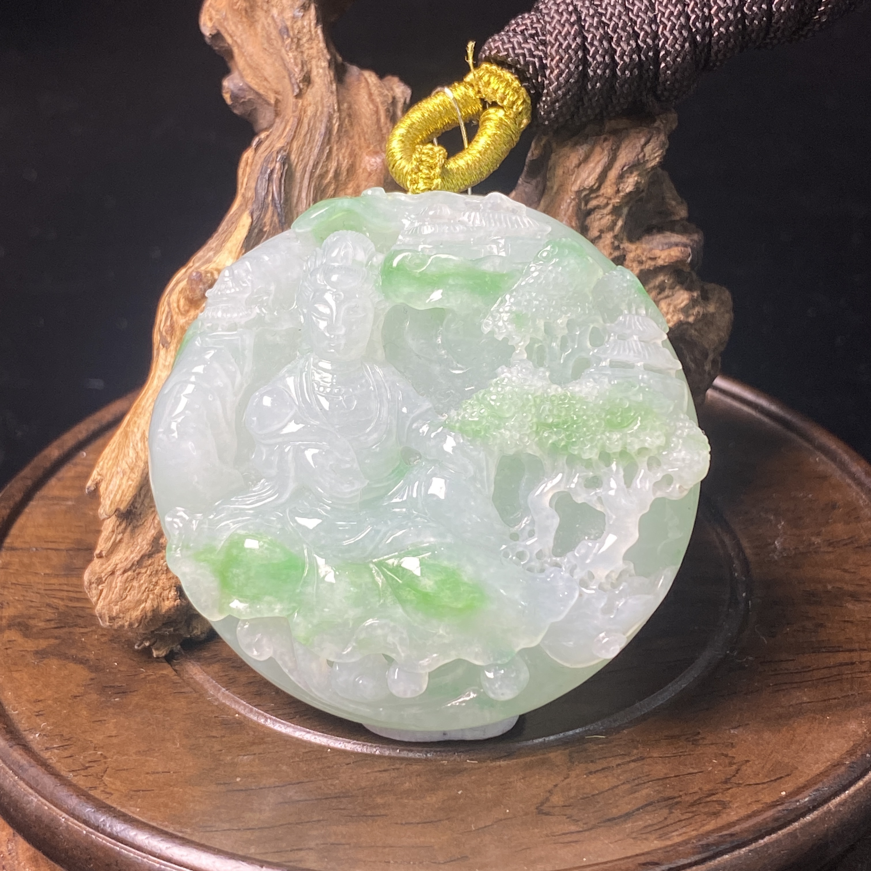 【诚翠拍品第一百二十九期午】翡翠吊坠91观音HQT11020