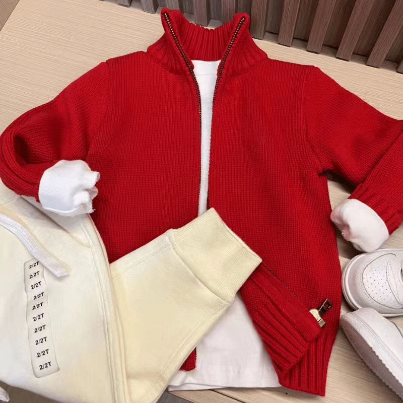 儿童中大童拉链款开衫洋气外套