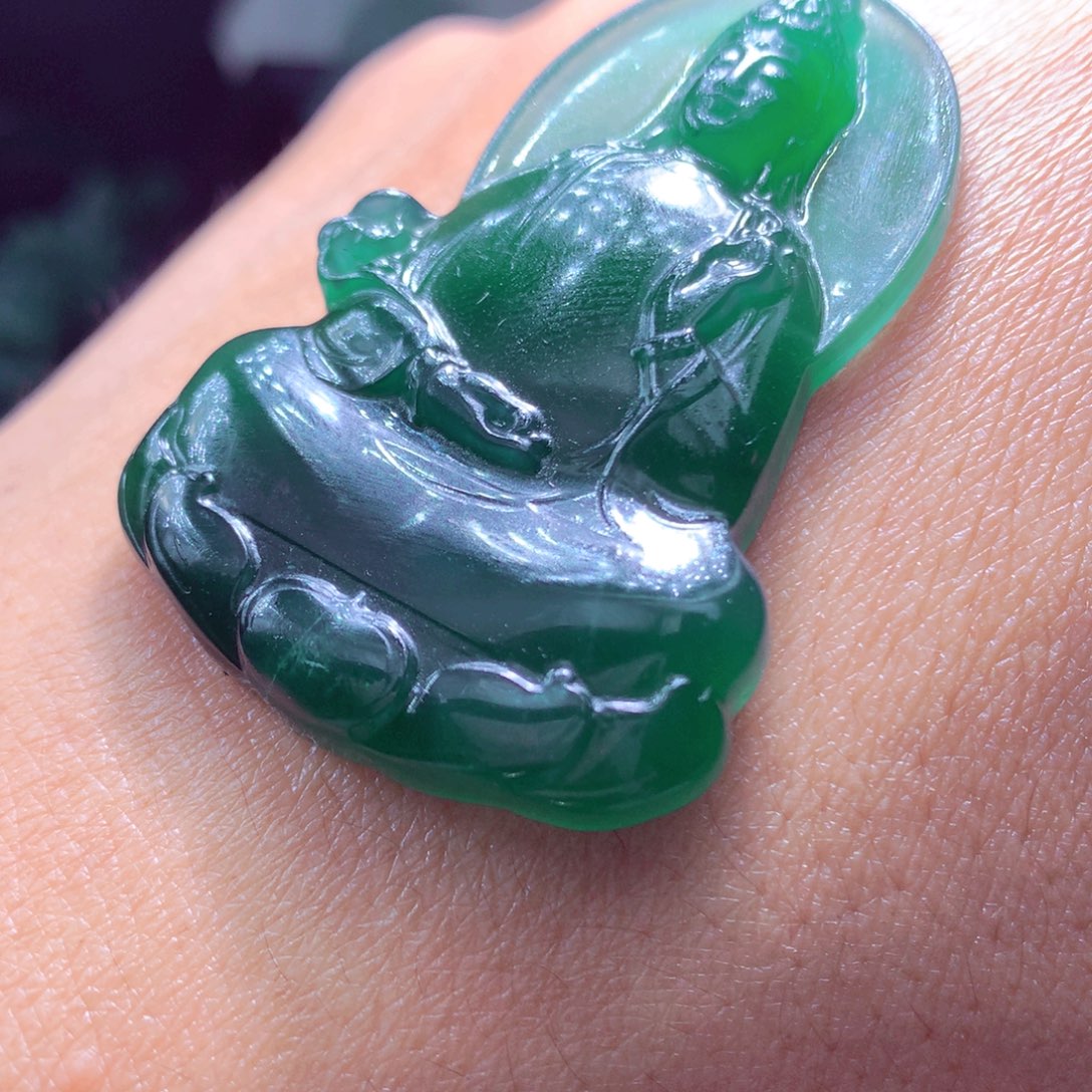 登***极定制翡翠未镶嵌天然翡翠A货毛货挂件