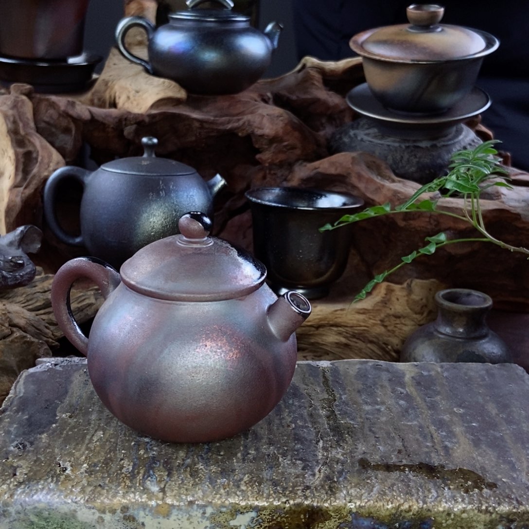 道**风建水紫陶柴烧茶具