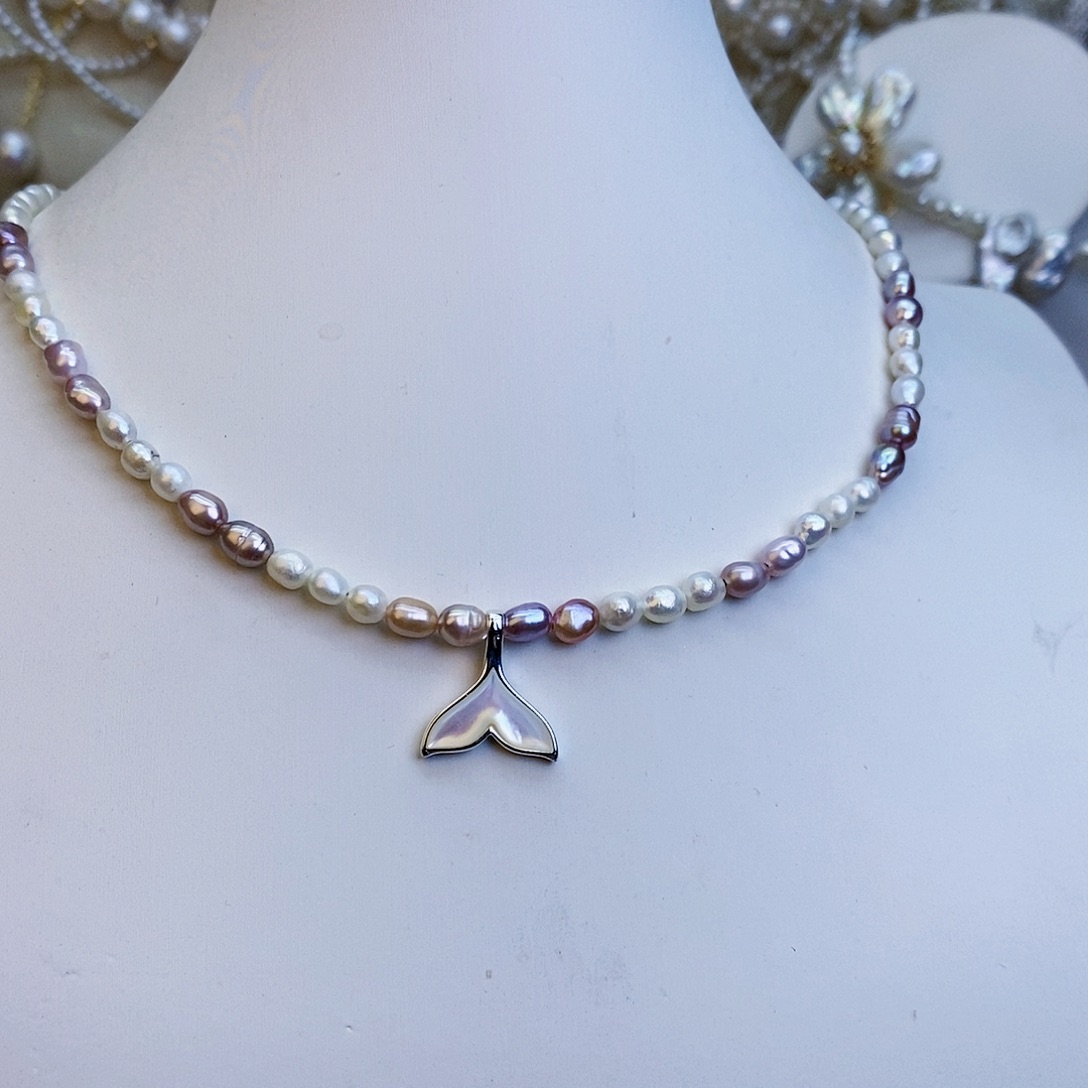 淡水珍珠颈饰银S925镶嵌