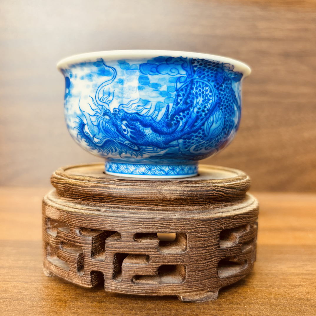 景德镇全手工手绘陶瓷龙炉式杯 高档陶瓷茶具 主人杯