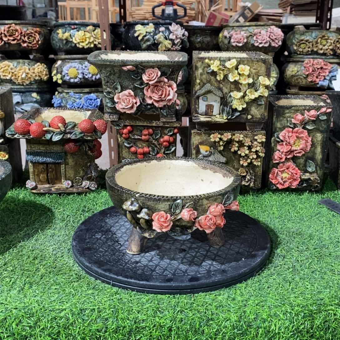 红陶青藤花器多肉花盆