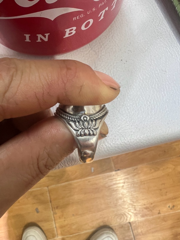 足银戒指 足银莲花工艺戒指