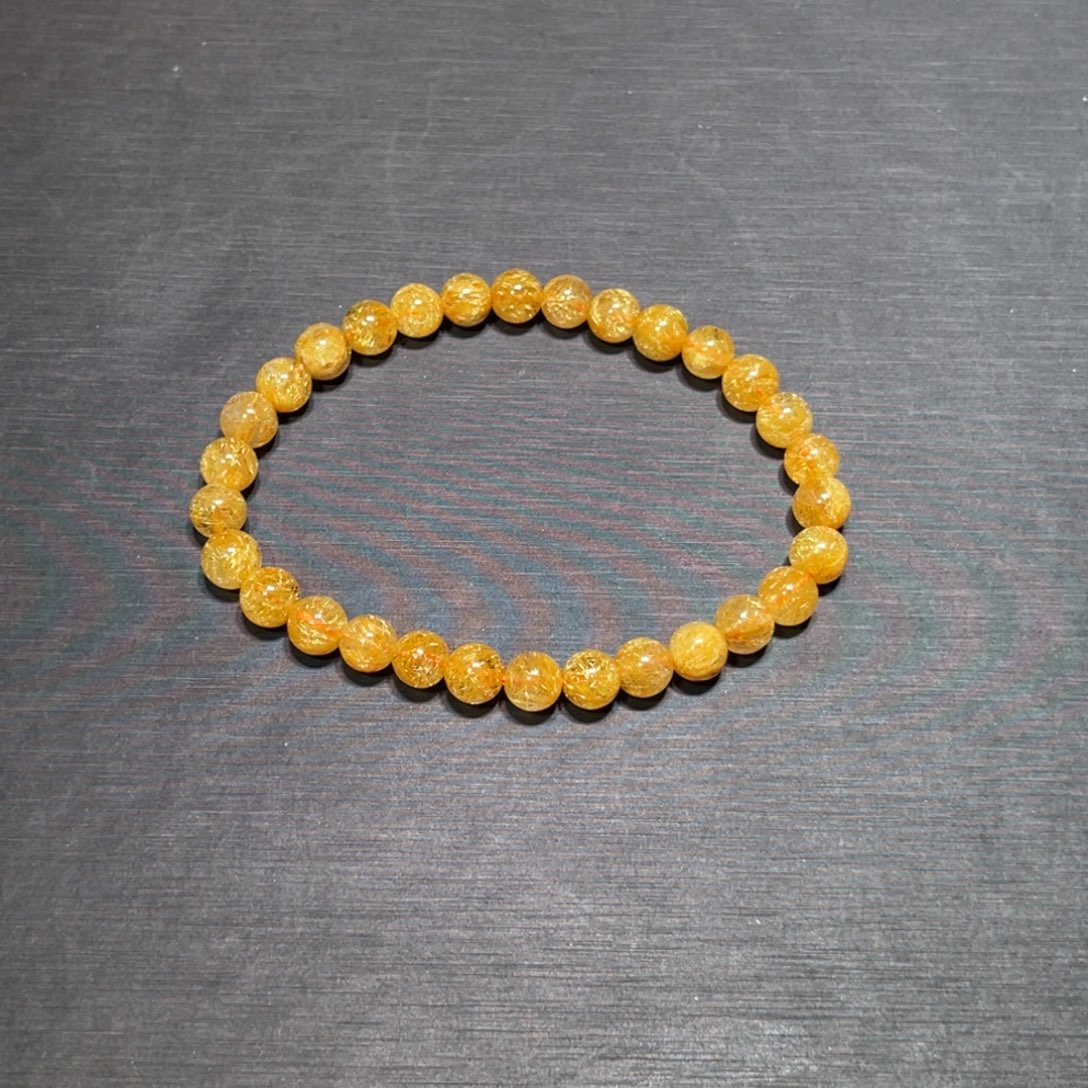 橘***漫水晶手串未镶嵌金钛晶