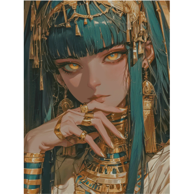 【ZZ7763-埃及艳后】十字绣2025新款人物系列油画竖版玄关画