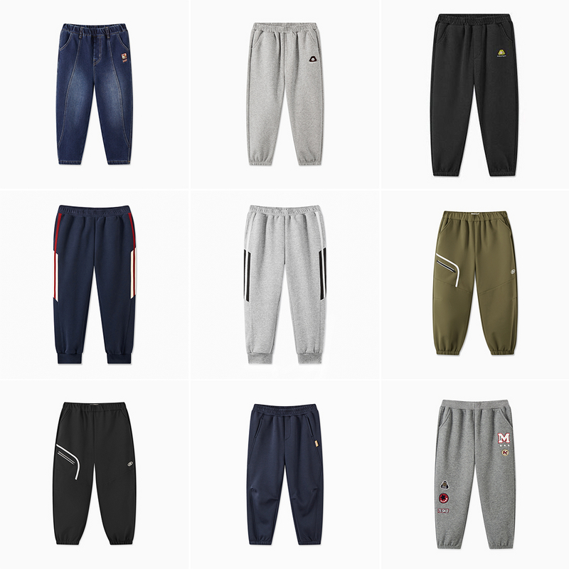 F22【先选尺码，再选颜色】MQD童装冬季新品加绒针织裤-牛仔裤