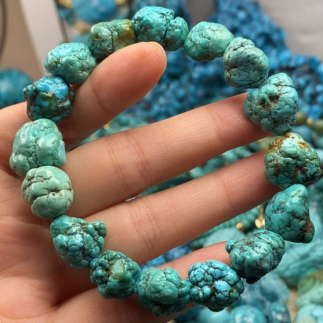 绿松石银S925镶嵌珠宝半成品