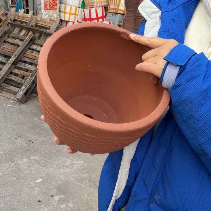 紫砂花盆口24高20宜兴紫砂瑕疵硌皮