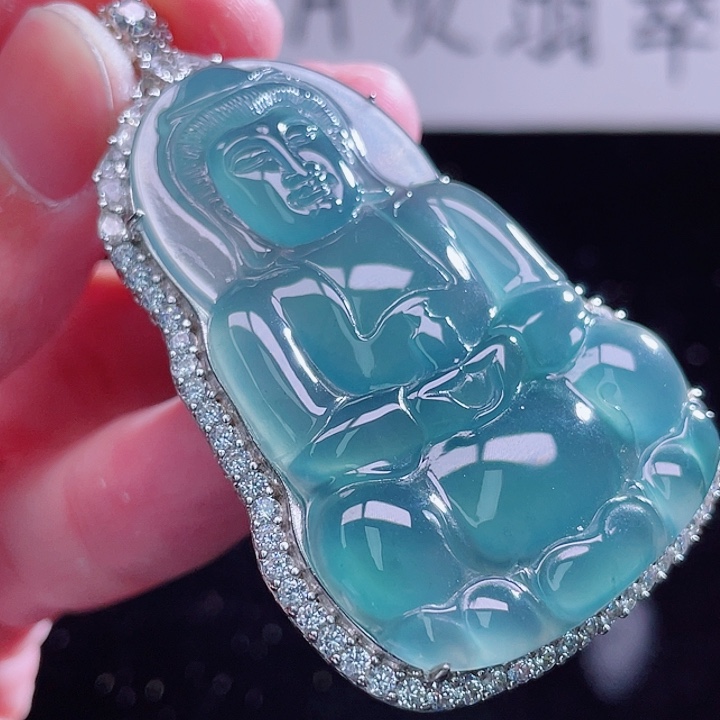 翡翠颈饰银S925镶嵌9999999999