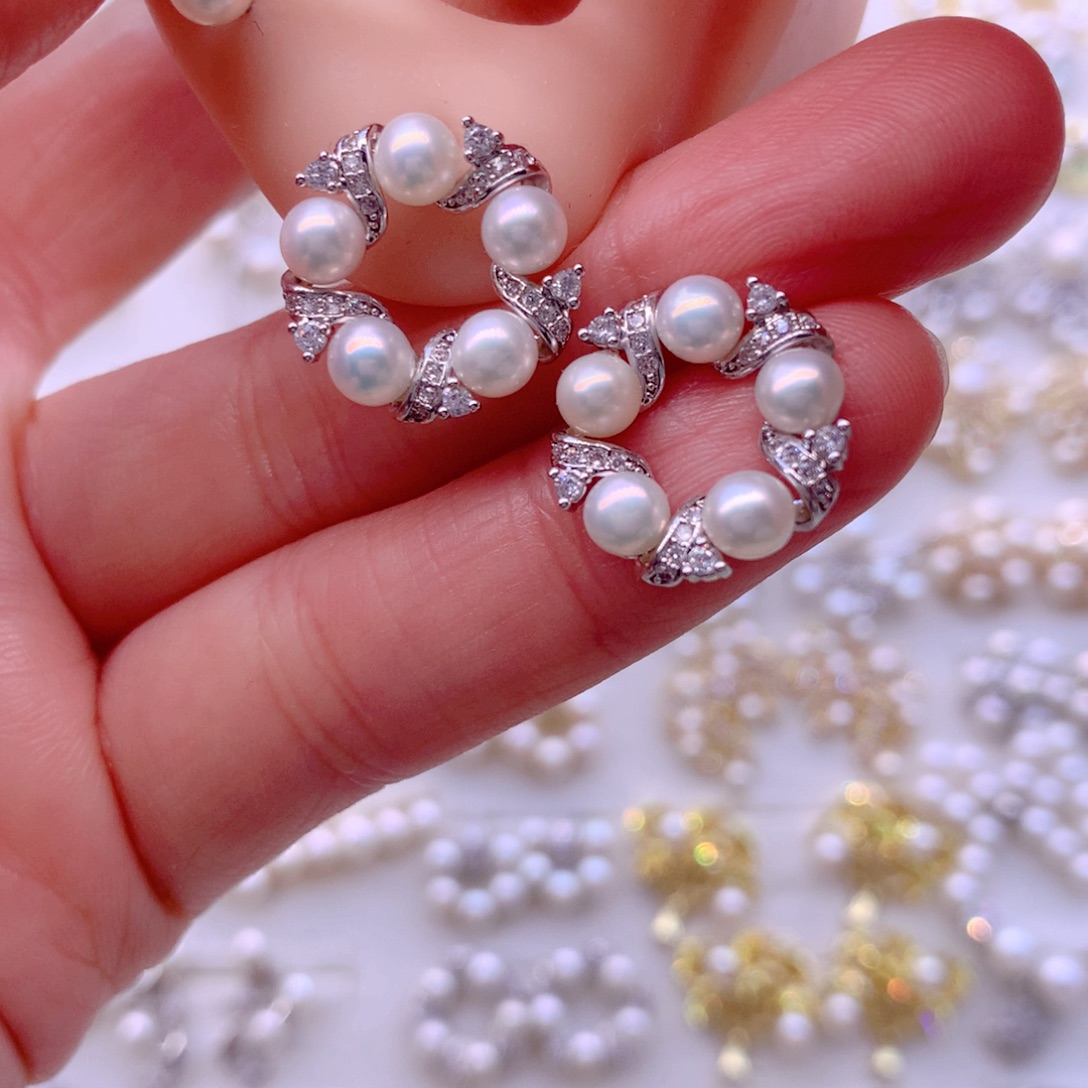 淡水珍珠耳饰合金