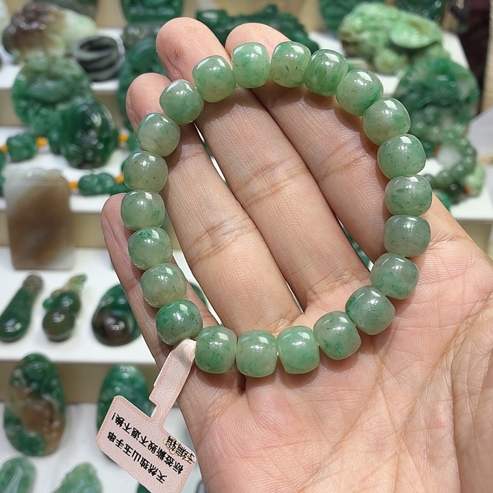 独山玉未镶嵌手串卡10精品老型珠