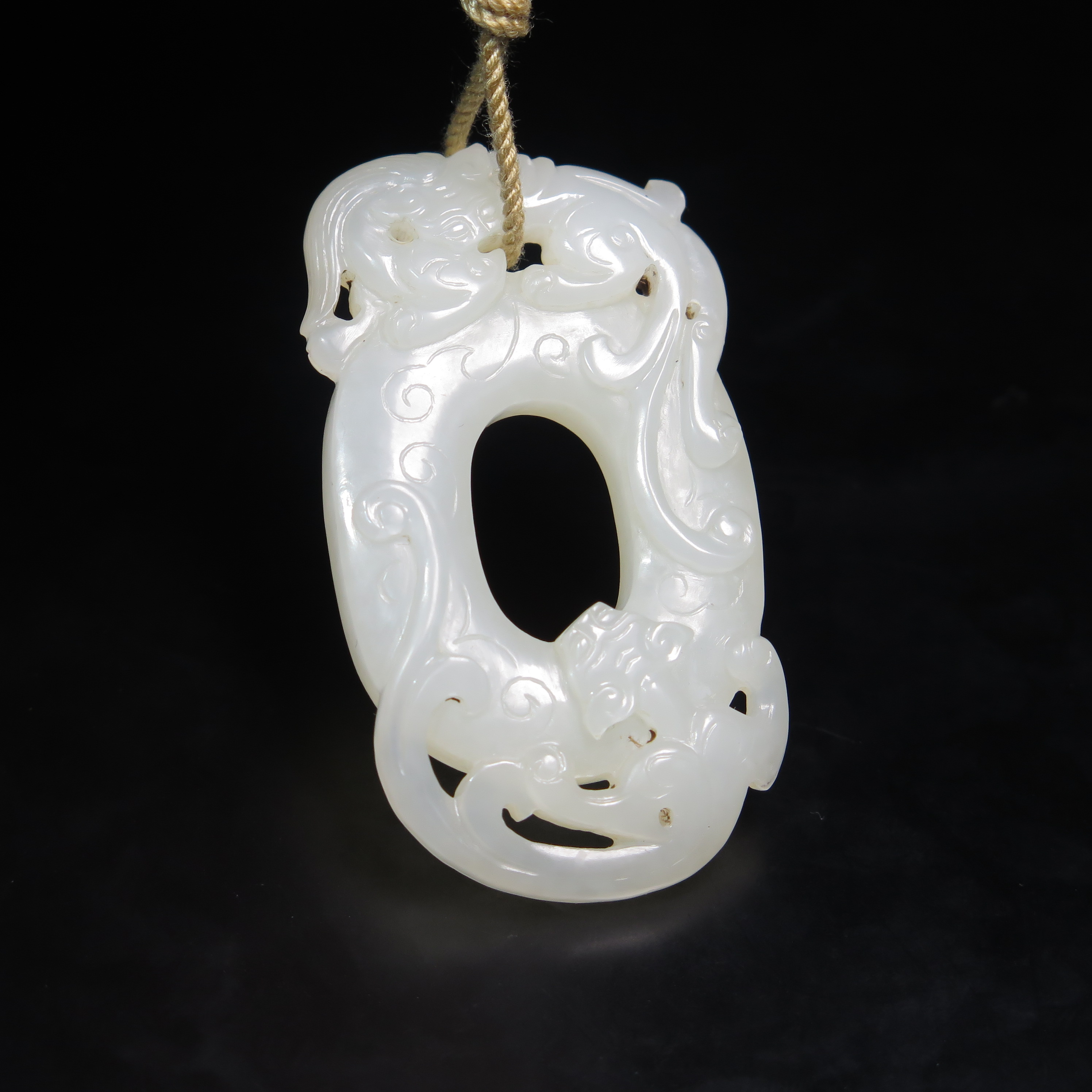 清代双螭玉佩饰/MZ023504/和田玉/民族文物