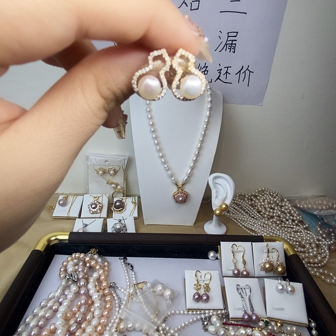 耳饰合金淡水珍珠
