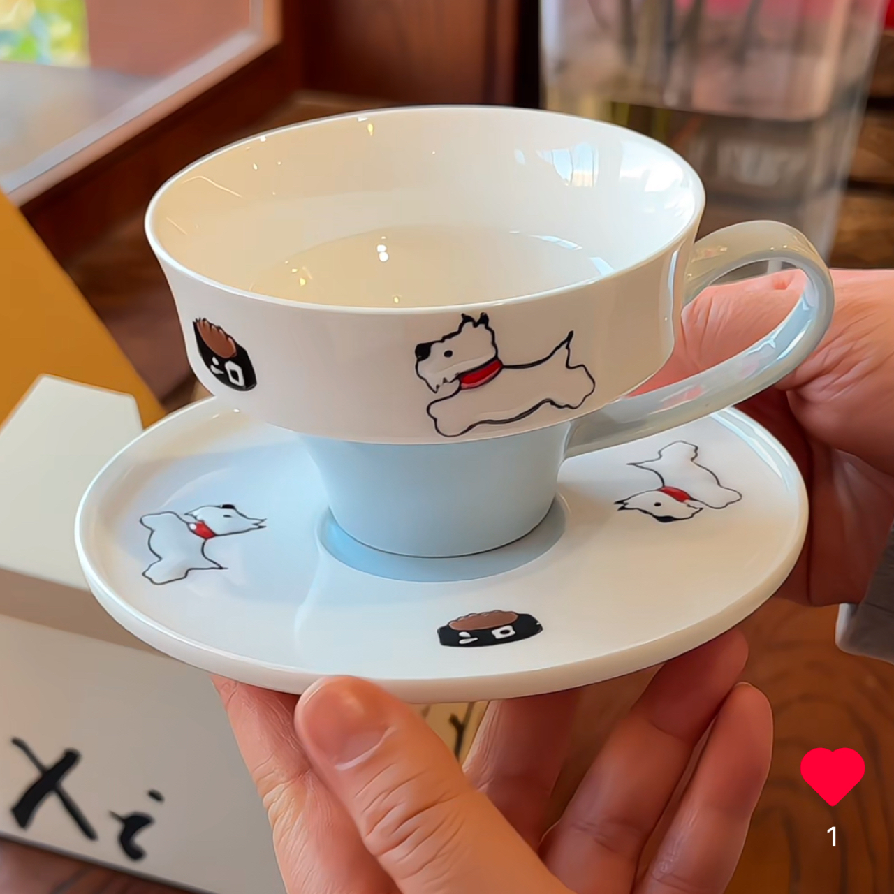 大美陶瓷 |西高地修狗浮雕咖啡杯高温彩