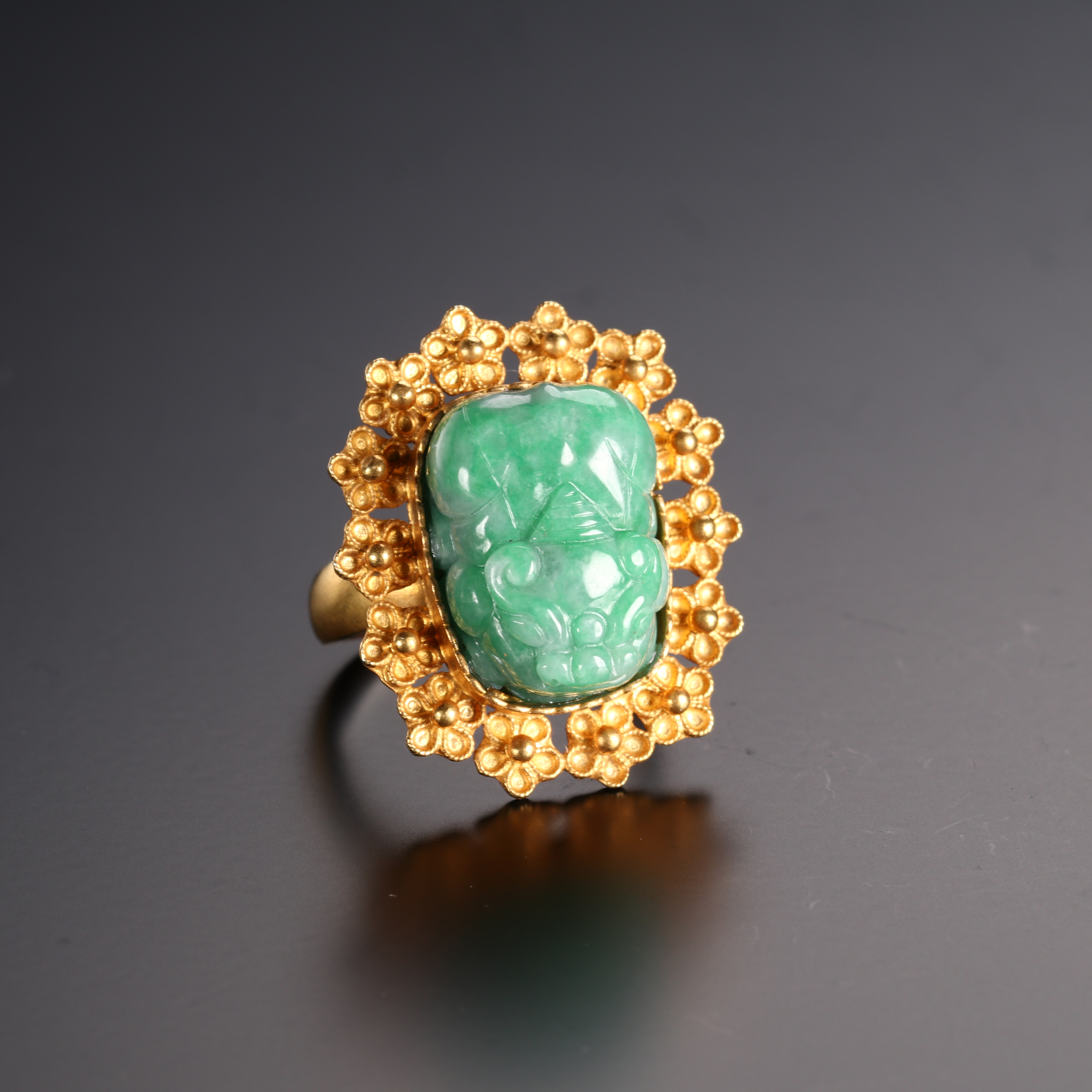 《文物商店》回流翡萃貔貅戒子-TH-250215