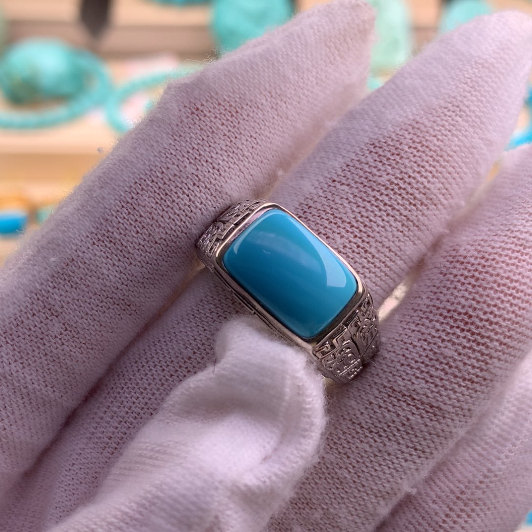 绿松石珠宝奇石银S925镶嵌