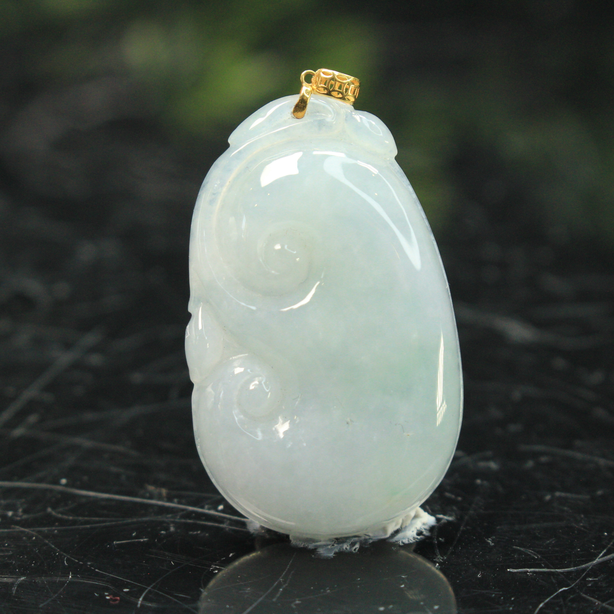 30ZB天然缅甸A货翡翠如意吊坠/700639嘉禾臻宝