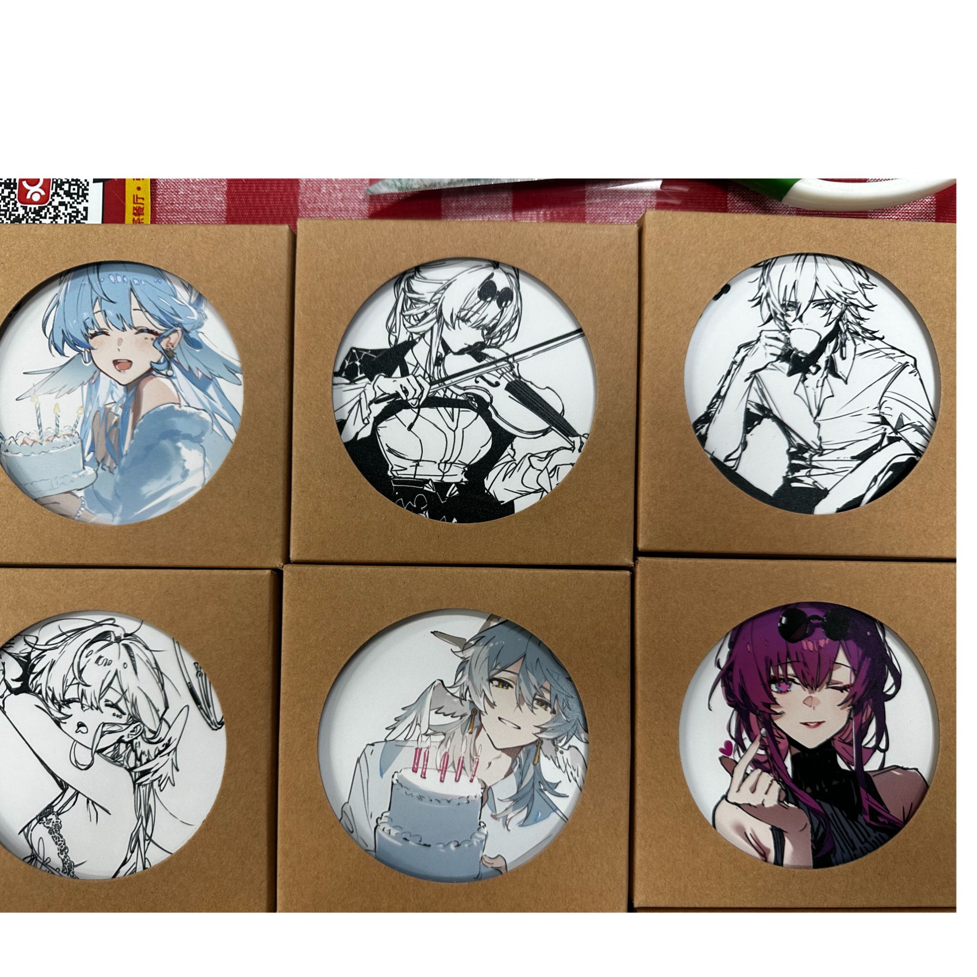 【圆杯垫】崩坏线稿大王工作室庆典Vol：1精选版陶瓷吸水杯垫盲盒