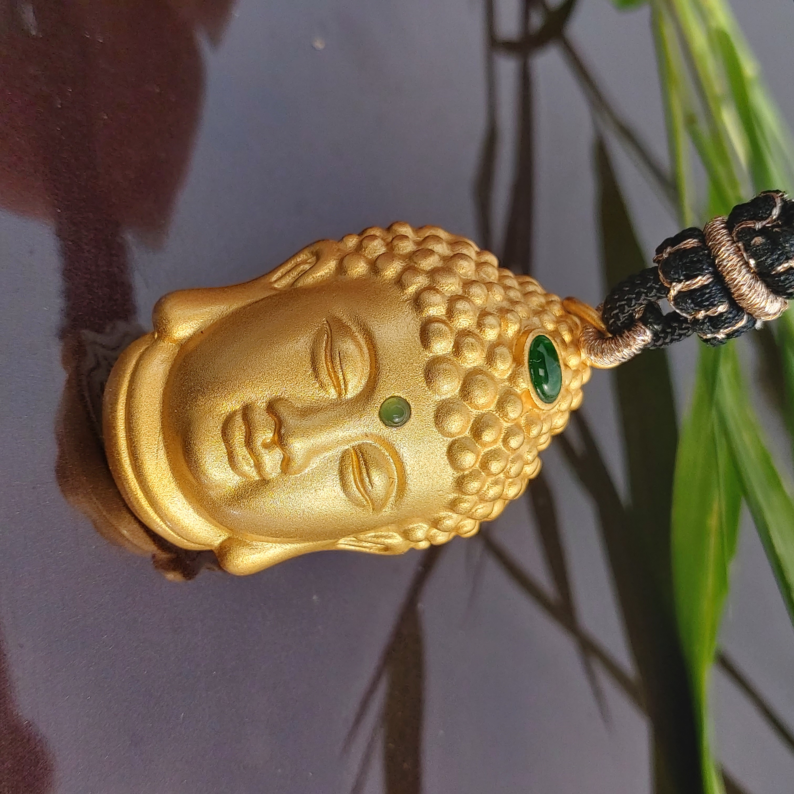 （店长推荐）时尚大气翡翠戒面佛头吊坠