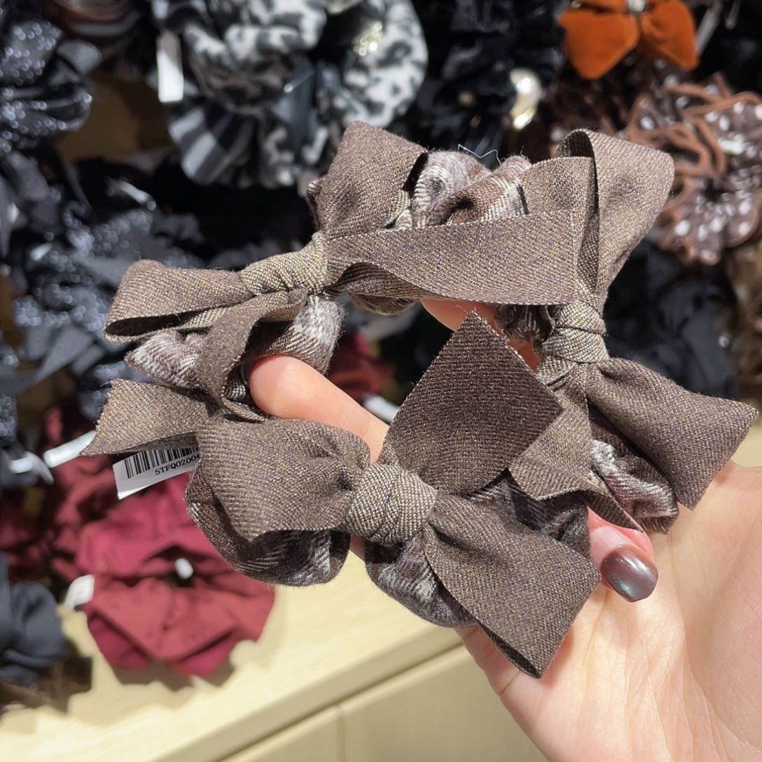 非金属咖格蝴蝶结发圈