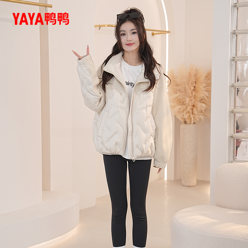 YAYA鸭鸭时尚轻薄女士休闲短款春季立领保暖羽绒服YE5B601692H