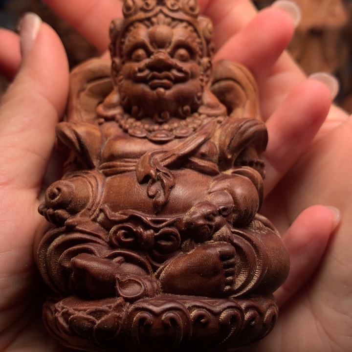 檀香木把件老山檀木黄财神