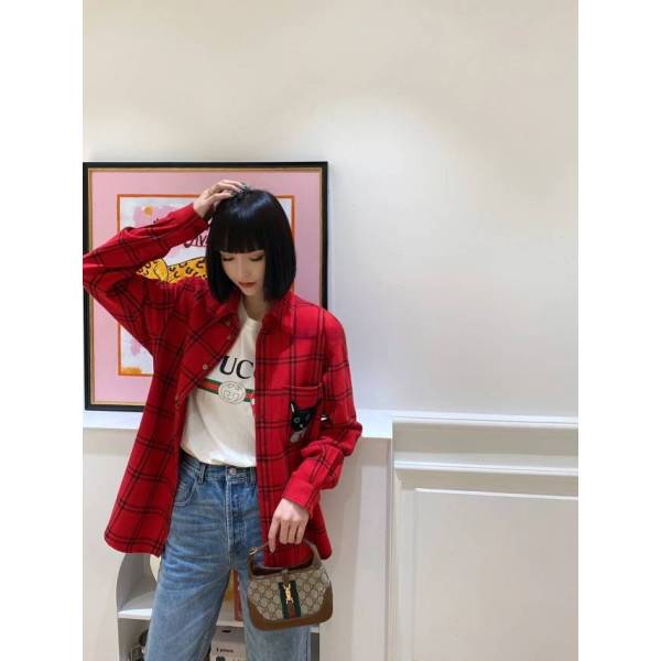 妃鱼/古驰/丝缎、羊毛、亮片/衬衫/95新/M1/23