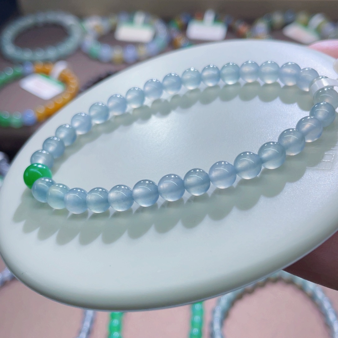 未镶嵌手链翡翠星空蓝卡5.5