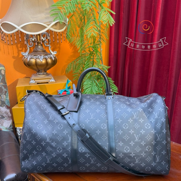 95新 LouisVuitton/路易威登 黑花55旅行袋/19年/全原/楷楷专属
