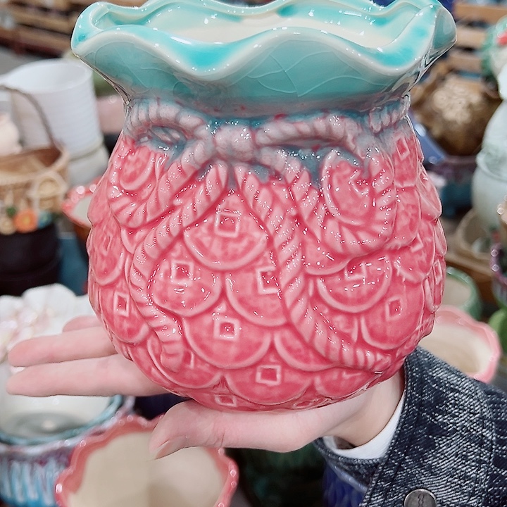 有孔，凑单福利满10元发货陶瓷多肉花盆！