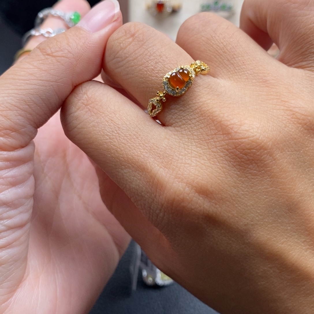 翡翠银S925镶嵌戒指