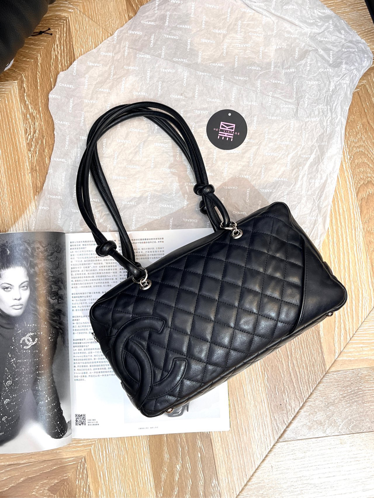 95新 Chanel/香奈儿 康鹏so black 枕头包 28cm 12921937
