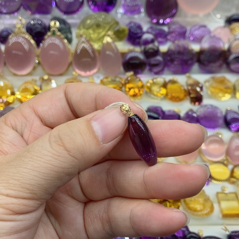 【闪购商品】水晶水晶吊坠18K金镶嵌